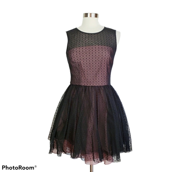 Betsey Johnson Dresses & Skirts - Betsey Johnson Perfect Overlay Black Swiss Dress 6